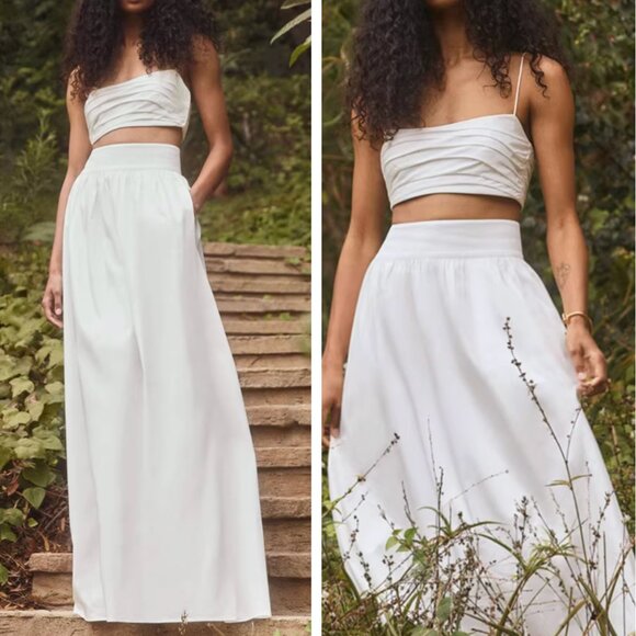 NWT Reformation Carlow Two Piece Maxi Dress Gown Sz2/8 White Wedding Formal - Picture 1 of 7